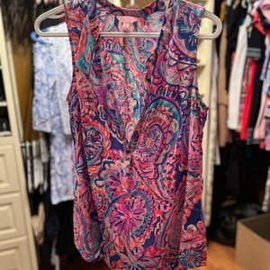 Lilly Pulitzer, Size S, paisley print sleeveless shirt